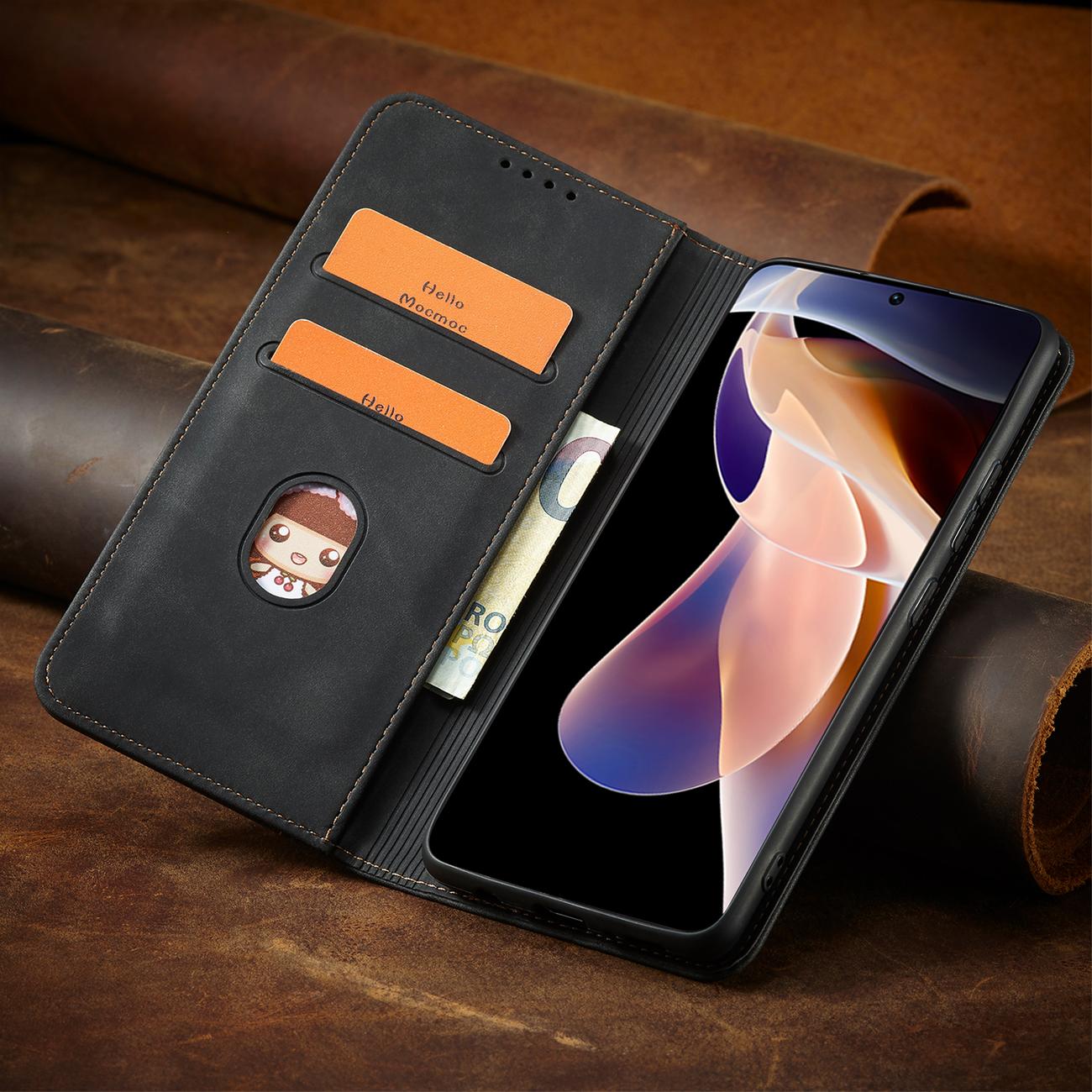 Pokrowiec Wallet Magnet czarny Xiaomi Redmi Note 11 Pro / 10