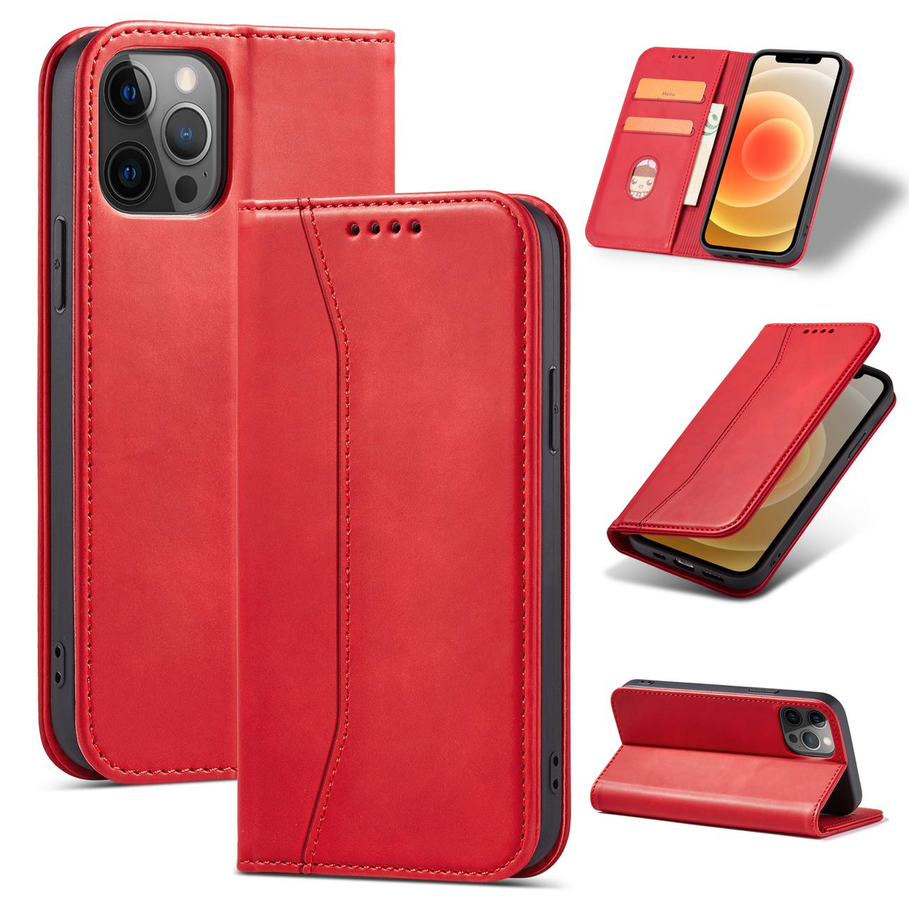 Pokrowiec Wallet Magnet czerwony Apple iPhone 12 Pro / 2 Pokrowiec Wallet Magnet czerwony Apple iPhone 12 Pro / 2