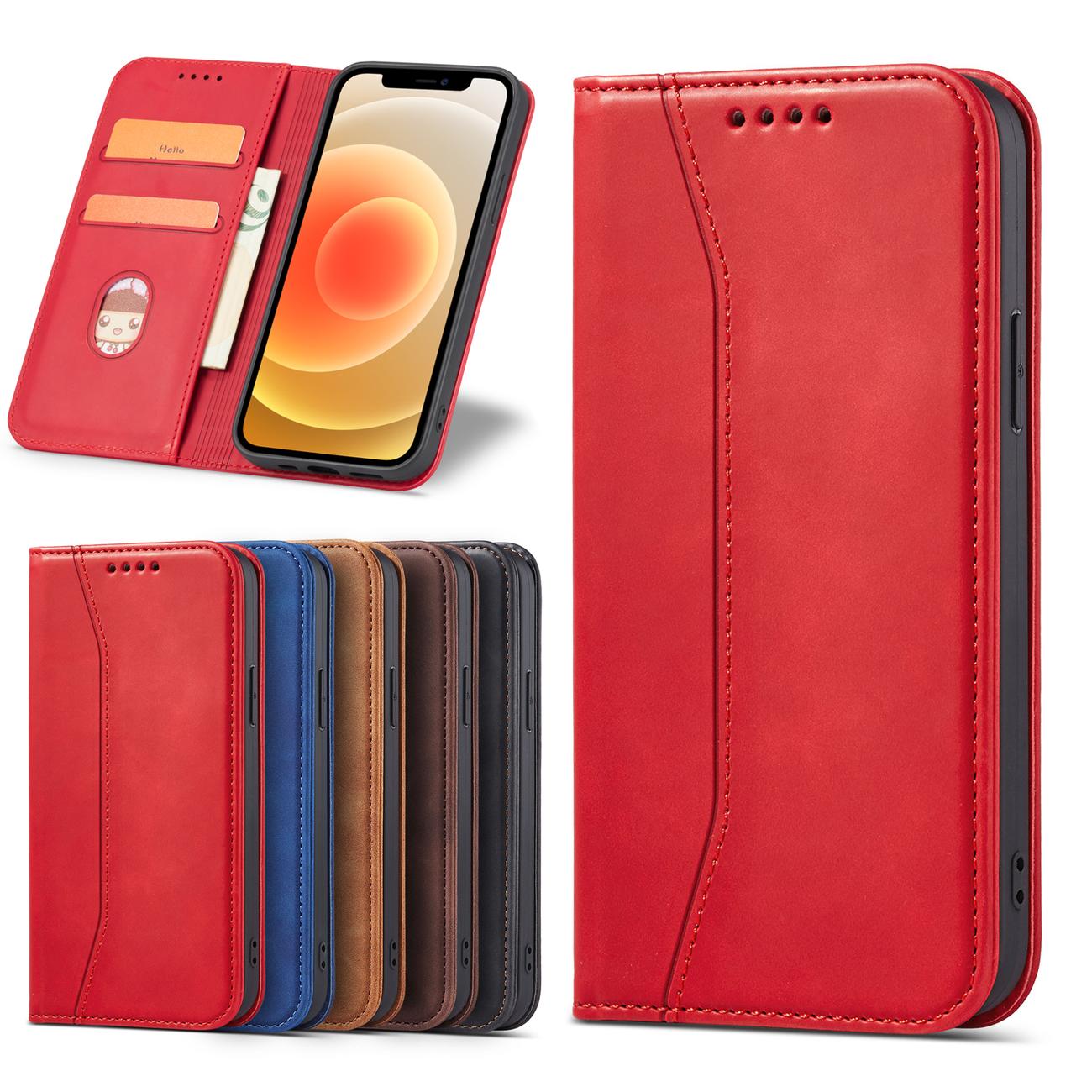 Pokrowiec Wallet Magnet czerwony Apple iPhone 12 Pro / 3 Pokrowiec Wallet Magnet czerwony Apple iPhone 12 Pro / 3