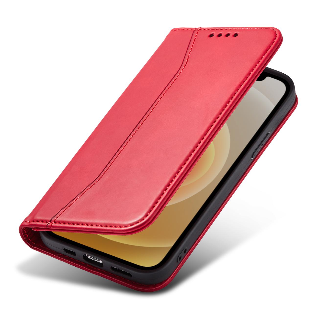 Pokrowiec Wallet Magnet czerwony Apple iPhone 12 Pro / 5 Pokrowiec Wallet Magnet czerwony Apple iPhone 12 Pro / 5