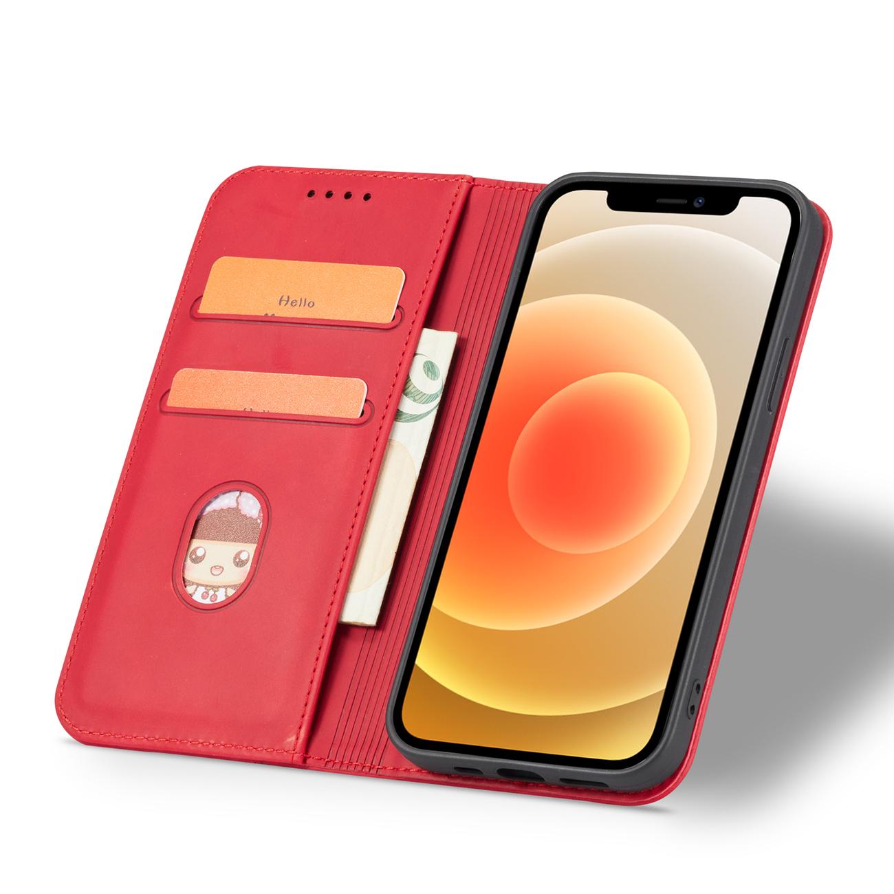 Pokrowiec Wallet Magnet czerwony Apple iPhone 12 Pro / 8 Pokrowiec Wallet Magnet czerwony Apple iPhone 12 Pro / 8