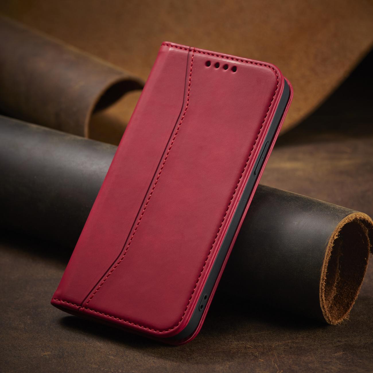 Pokrowiec Wallet Magnet czerwony Apple iPhone 12 Pro / 9 Pokrowiec Wallet Magnet czerwony Apple iPhone 12 Pro / 9