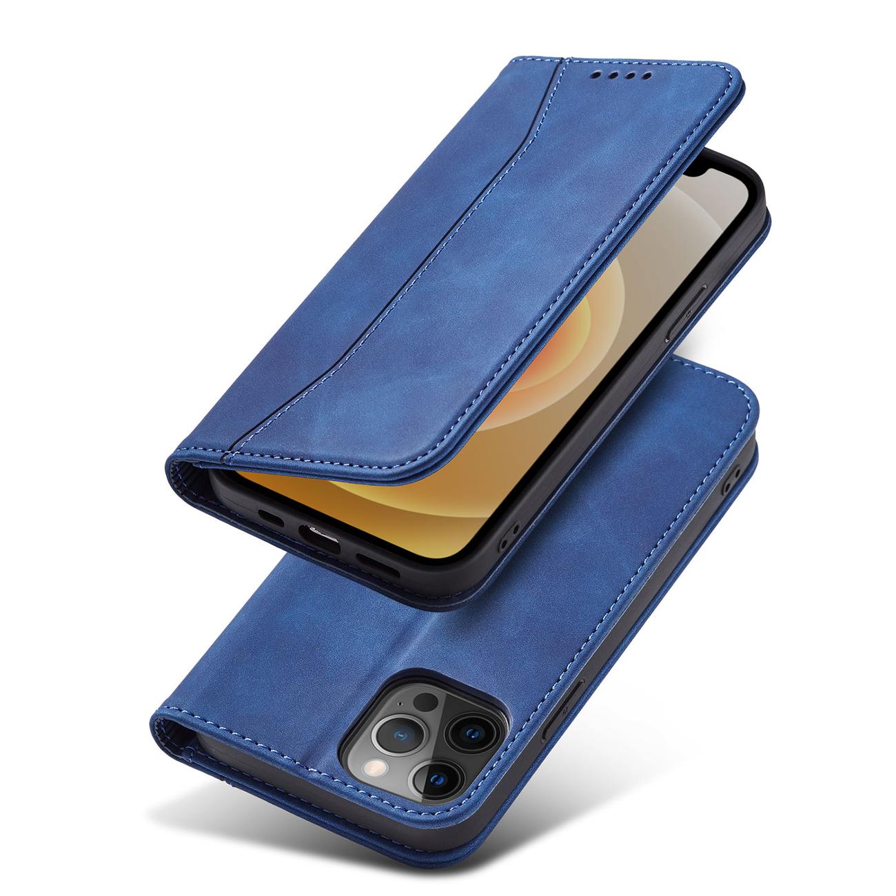 Pokrowiec Wallet Magnet niebieski Apple iPhone 12 Pro / 5 Pokrowiec Wallet Magnet niebieski Apple iPhone 12 Pro / 5