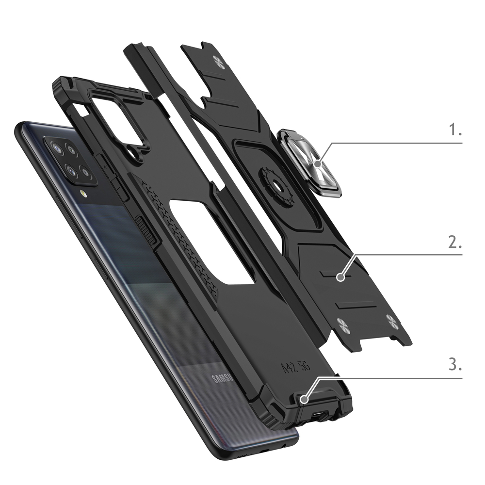 Pokrowiec Wozinsky Ring Armor pancerny czarny Samsung Galaxy A42 5G / 3 Pokrowiec Wozinsky Ring Armor pancerny czarny Samsung Galaxy A42 5G / 3