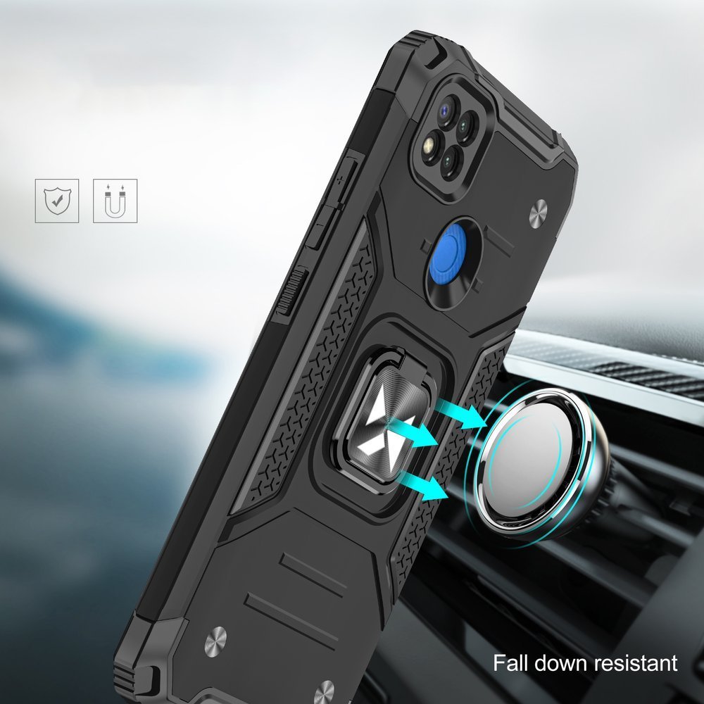 Pokrowiec Wozinsky Ring Armor pancerny czarny Xiaomi Redmi 9C / 6