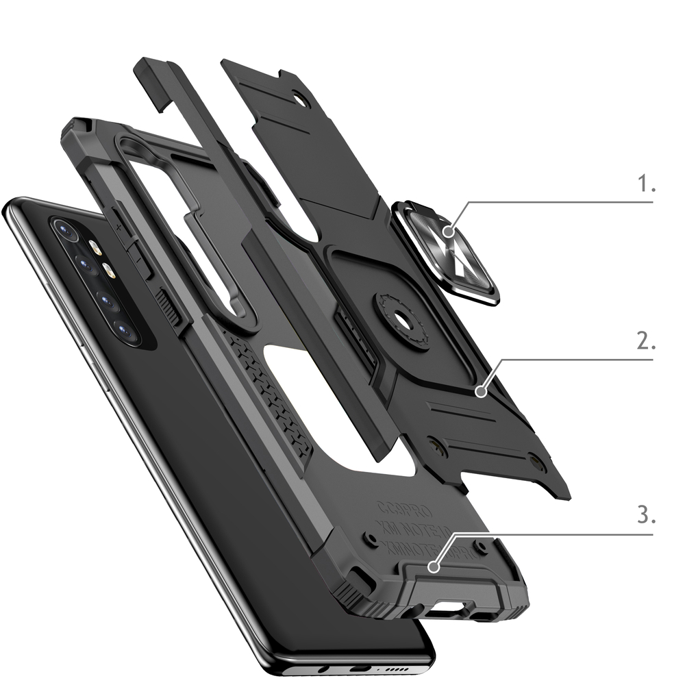 Pokrowiec Wozinsky Ring Armor pancerny czarny Xiaomi Redmi Note 10 Pro / 3
