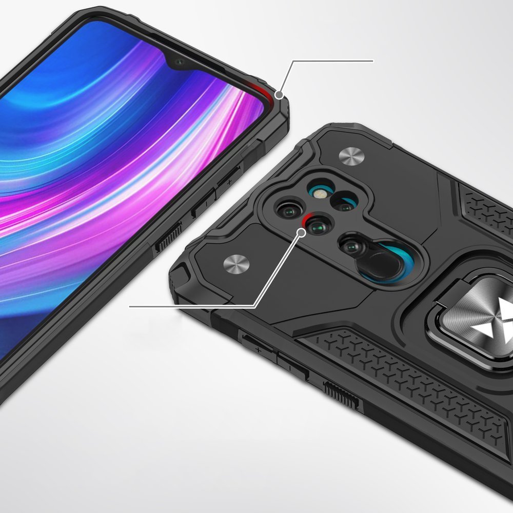 Pokrowiec Wozinsky Ring Armor pancerny czarny Xiaomi Redmi Note 8 Pro / 2