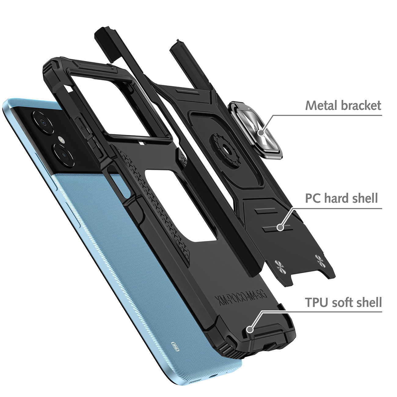 Pokrowiec Wozinsky Ring Armor pancerny niebieski Xiaomi Redmi 10 5G / 3