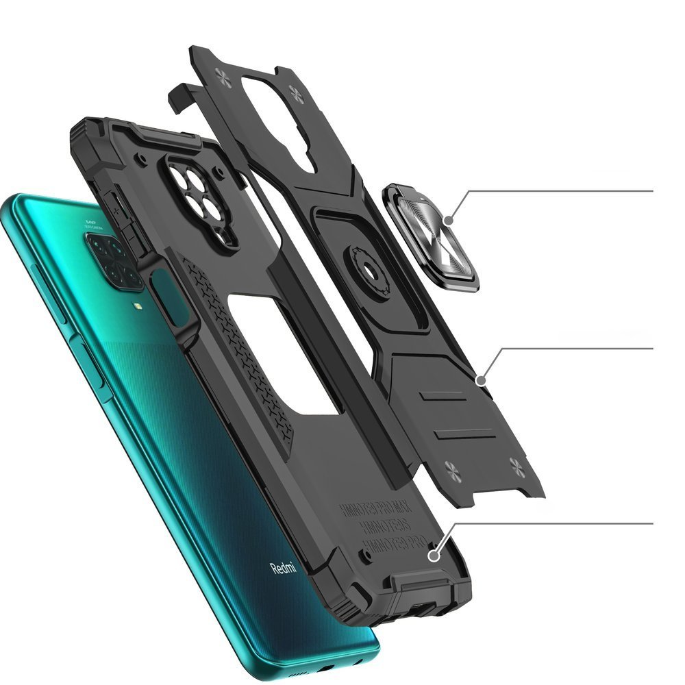 Pokrowiec Wozinsky Ring Armor pancerny niebieski Xiaomi Redmi Note 9 Pro / 4