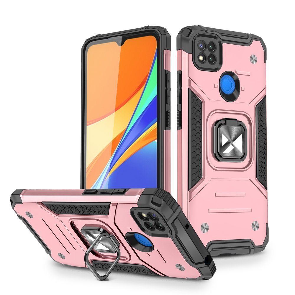 Pokrowiec Wozinsky Ring Armor pancerny r�owy Xiaomi Redmi 9C