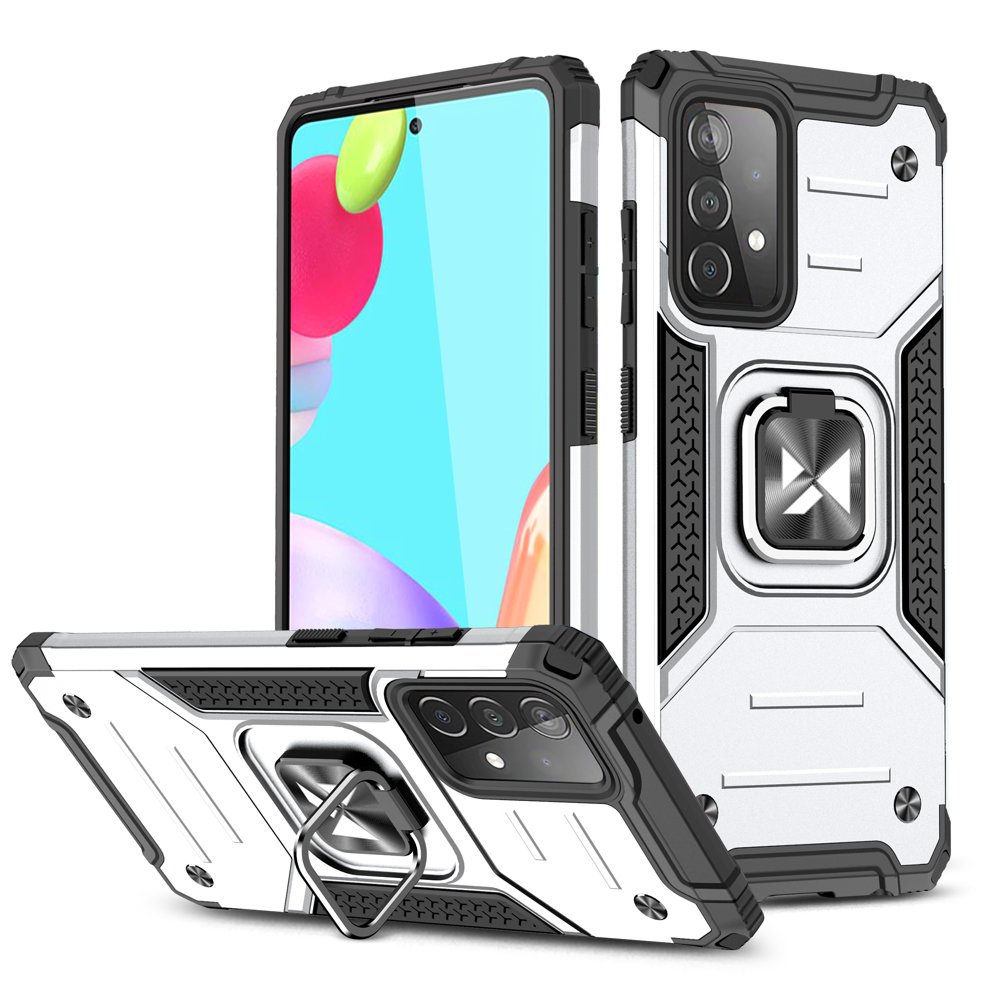 Pokrowiec Wozinsky Ring Armor pancerny srebrny Samsung Galaxy A52s