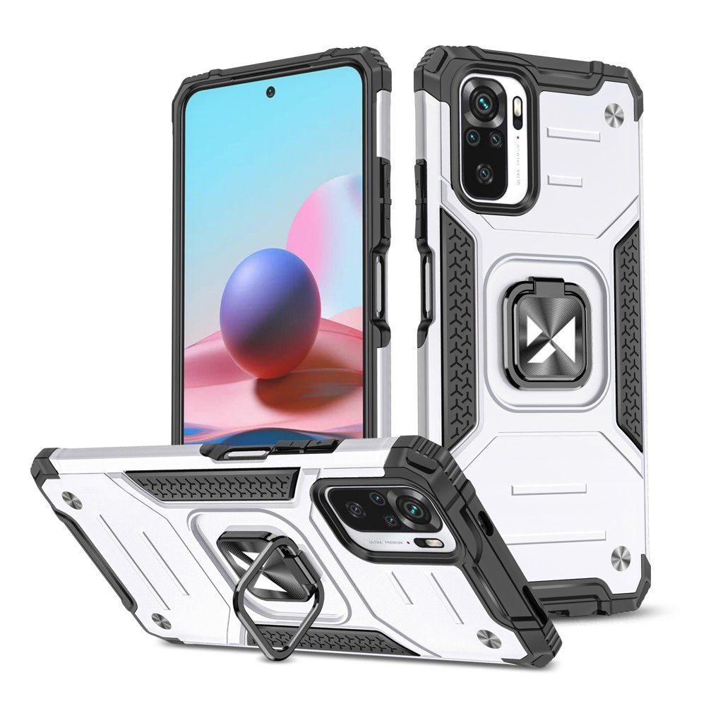 Pokrowiec Wozinsky Ring Armor pancerny srebrny Xiaomi Redmi Note 10