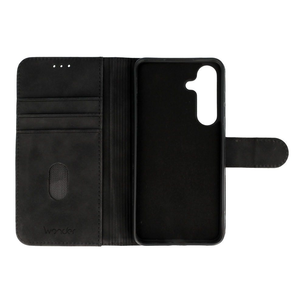 Pokrowiec z klapką Kabura Wonder Fancy czarny Samsung Galaxy S25 / 4 Pokrowiec z klapką Kabura Wonder Fancy czarny Samsung Galaxy S25 / 4