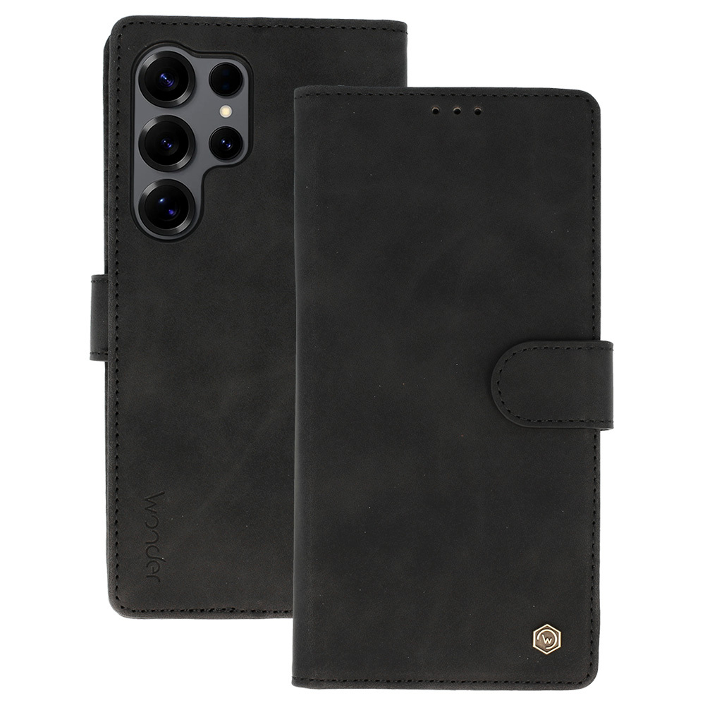 Pokrowiec z klapką Kabura Wonder Fancy czarny Samsung Galaxy S25 Ultra Pokrowiec z klapką Kabura Wonder Fancy czarny Samsung Galaxy S25 Ultra