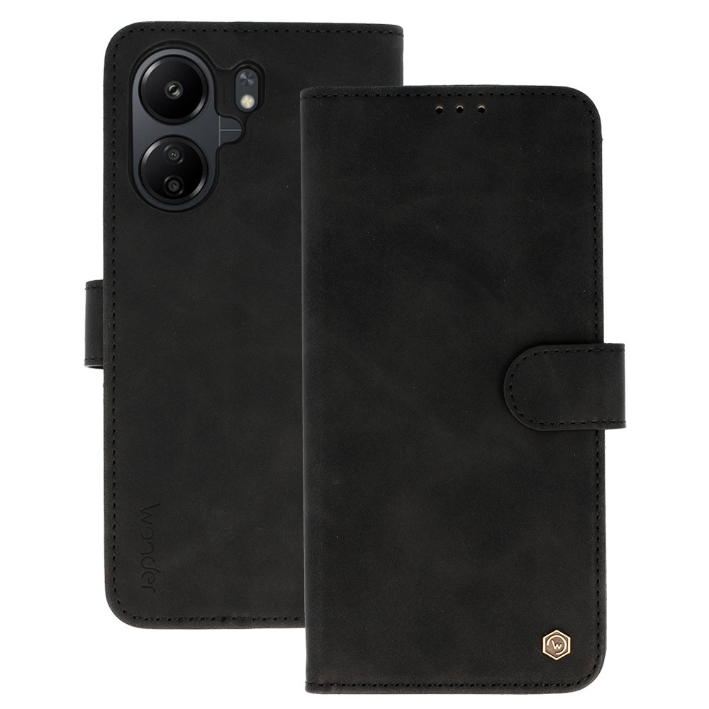 Pokrowiec z klapk� Kabura Wonder Fancy czarny Xiaomi Redmi 13C