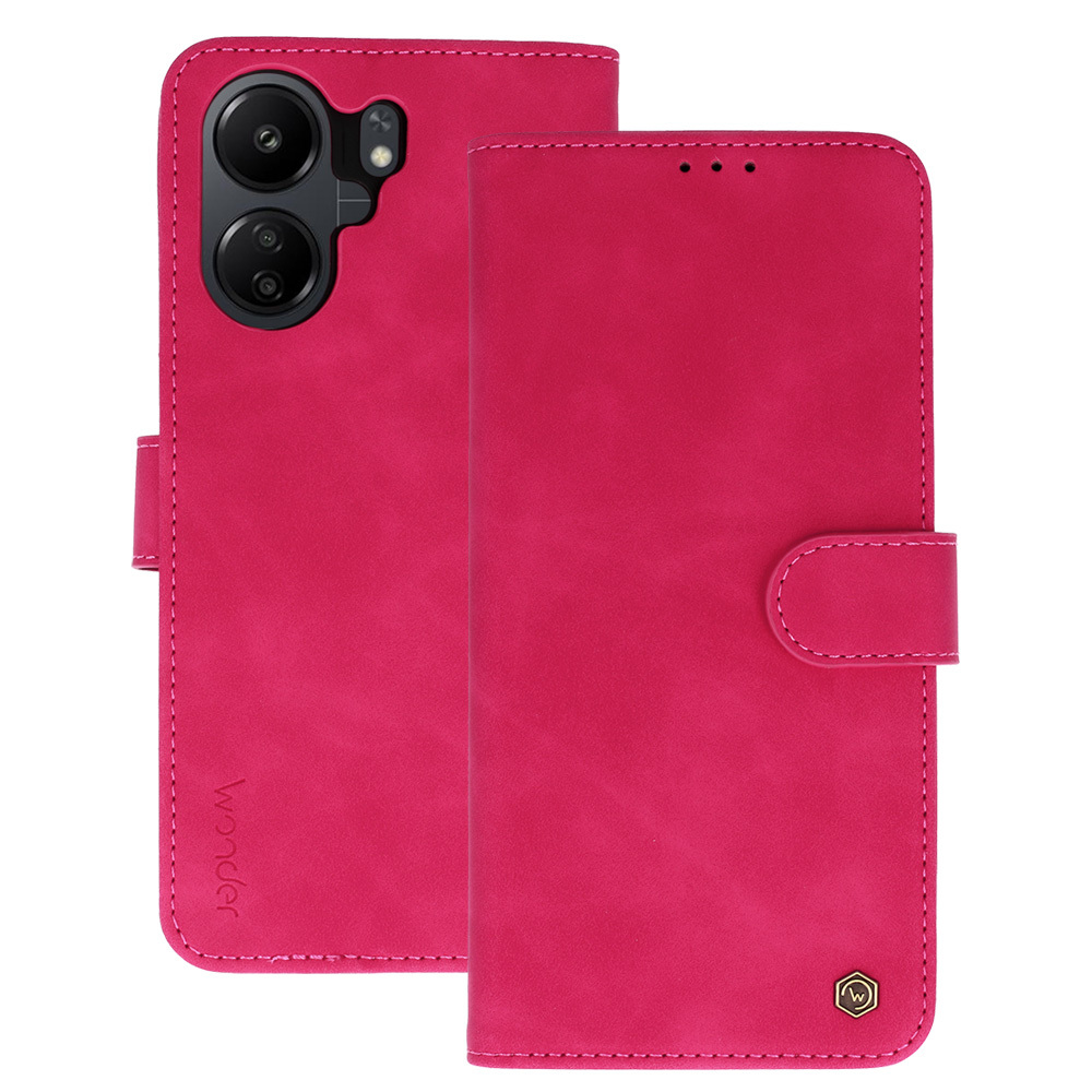 Pokrowiec z klapk� Kabura Wonder Fancy fuksja Xiaomi Redmi 13C