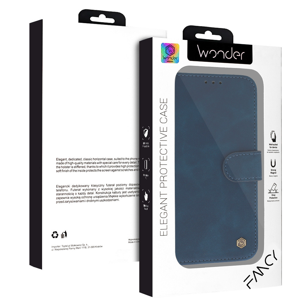 Pokrowiec z klapk� Kabura Wonder Fancy granatowy Xiaomi 14T / 8