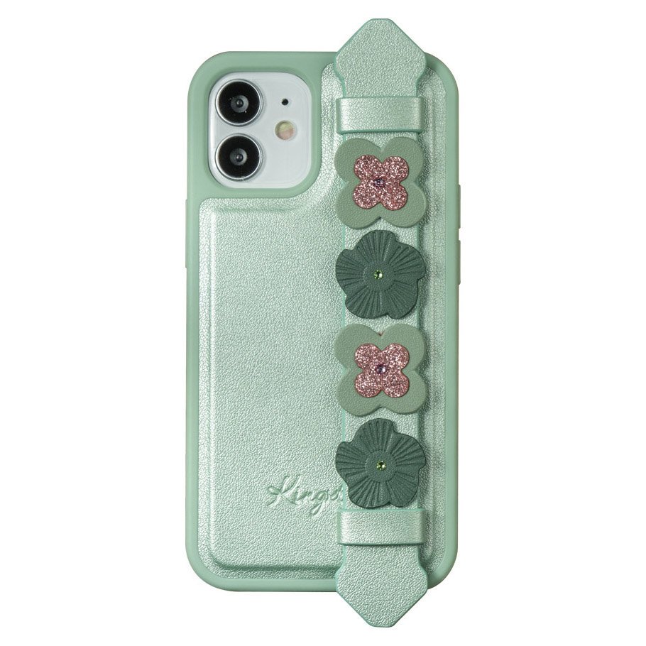 Pokrowiec elowy Kingxbar Sweet Series z krysztaami Swarovskiego zielony Apple iPhone 12