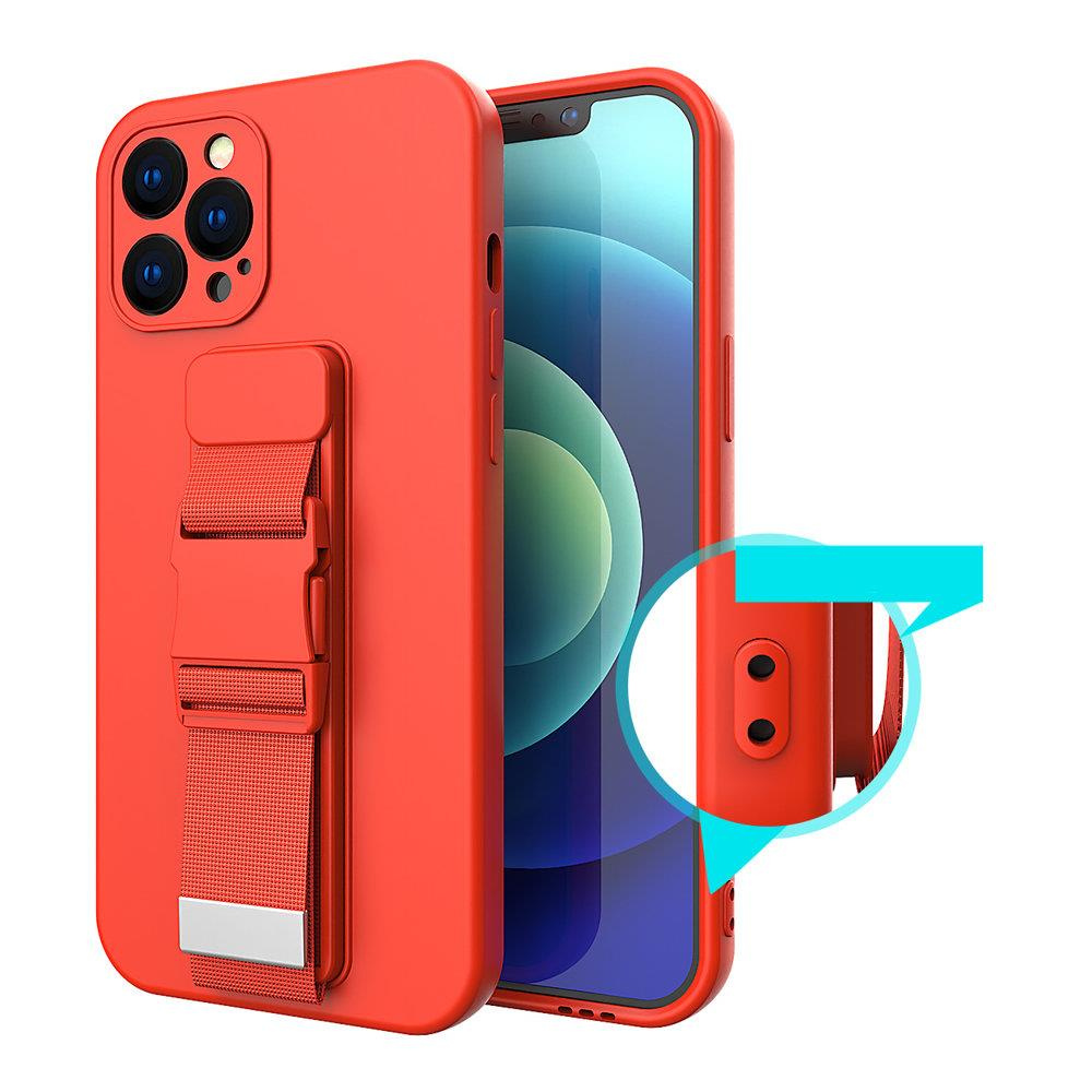 Pokrowiec żelowy Rope Case ze smyczą czerwony Samsung Galaxy A71 4G / 8 Pokrowiec żelowy Rope Case ze smyczą czerwony Samsung Galaxy A71 4G / 8