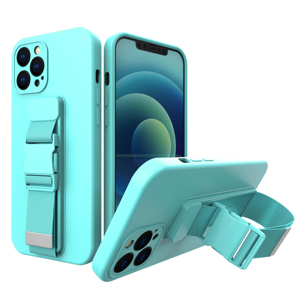 Pokrowiec elowy Rope Case ze smycz jasnoniebieski Apple iPhone SE 2020