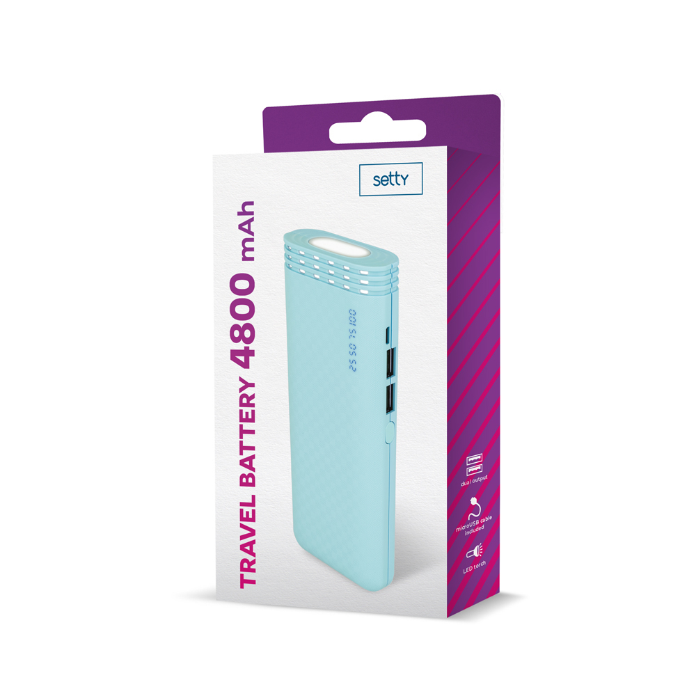 Power bank z latark� Setty 4800 mAh mi�towy / 2