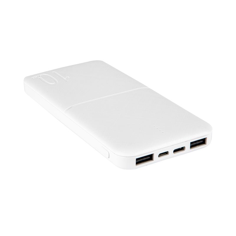 POWERBANK MX COCO 10 000 mAh, 2xUSB, 10W Li-Po, WHITE / BIA�Y, + kabel microUSB / 2