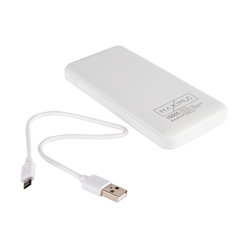 POWERBANK MX COCO 10 000 mAh, 2xUSB, 10W Li-Po, WHITE / BIA�Y, + kabel microUSB / 3