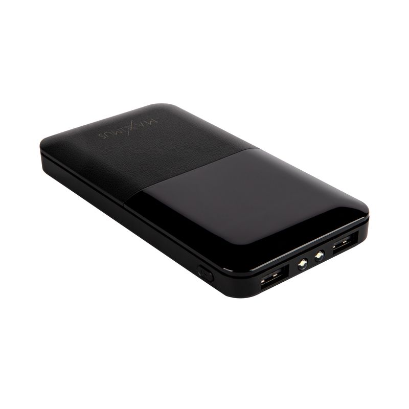 POWERBANK MX ROTH 10 000 mAh, 2xUSB, 10W Li-Po, BLACK / CZARNY, + kabel microUSB / 2