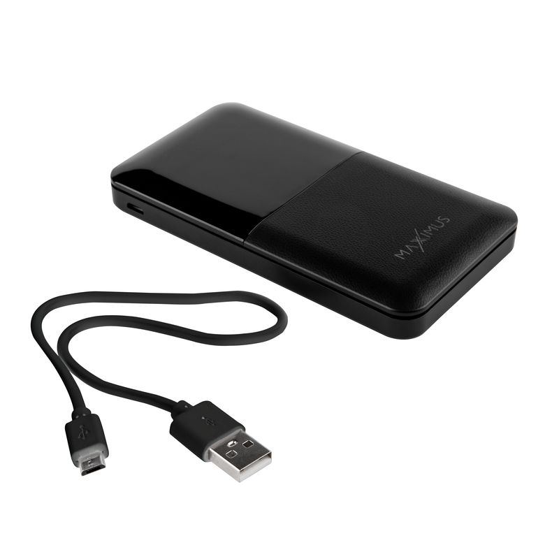 POWERBANK MX ROTH 10 000 mAh, 2xUSB, 10W Li-Po, BLACK / CZARNY, + kabel microUSB / 3