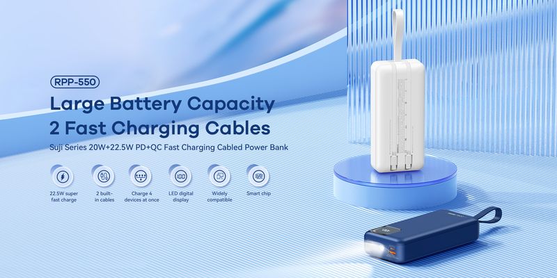 POWERBANK REMAX SUJI SERIES 30000mAh RPP-550 PD 20W+ QC 22,5W BLUE / 2