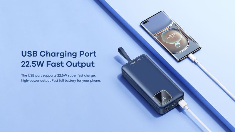 POWERBANK REMAX SUJI SERIES 30000mAh RPP-550 PD 20W+ QC 22,5W BLUE / 3