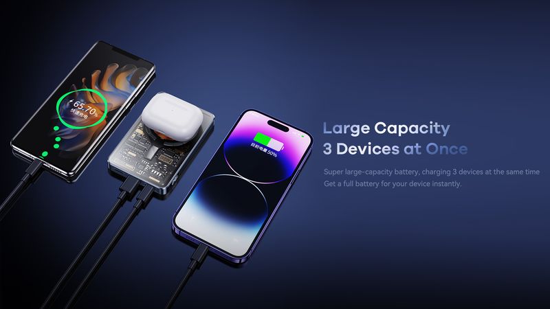 POWERBANK REMAX WALKING SERIES 10000mAh RPP-558 PD20W+QC 22,5W MAGNETIC BLUE / 5