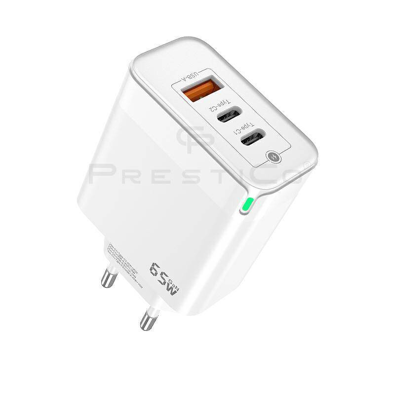 Prestico �adowarka sieciowa F28 1xUSB-QC 2xUSB-C PD GaN 65W bia�a / 8