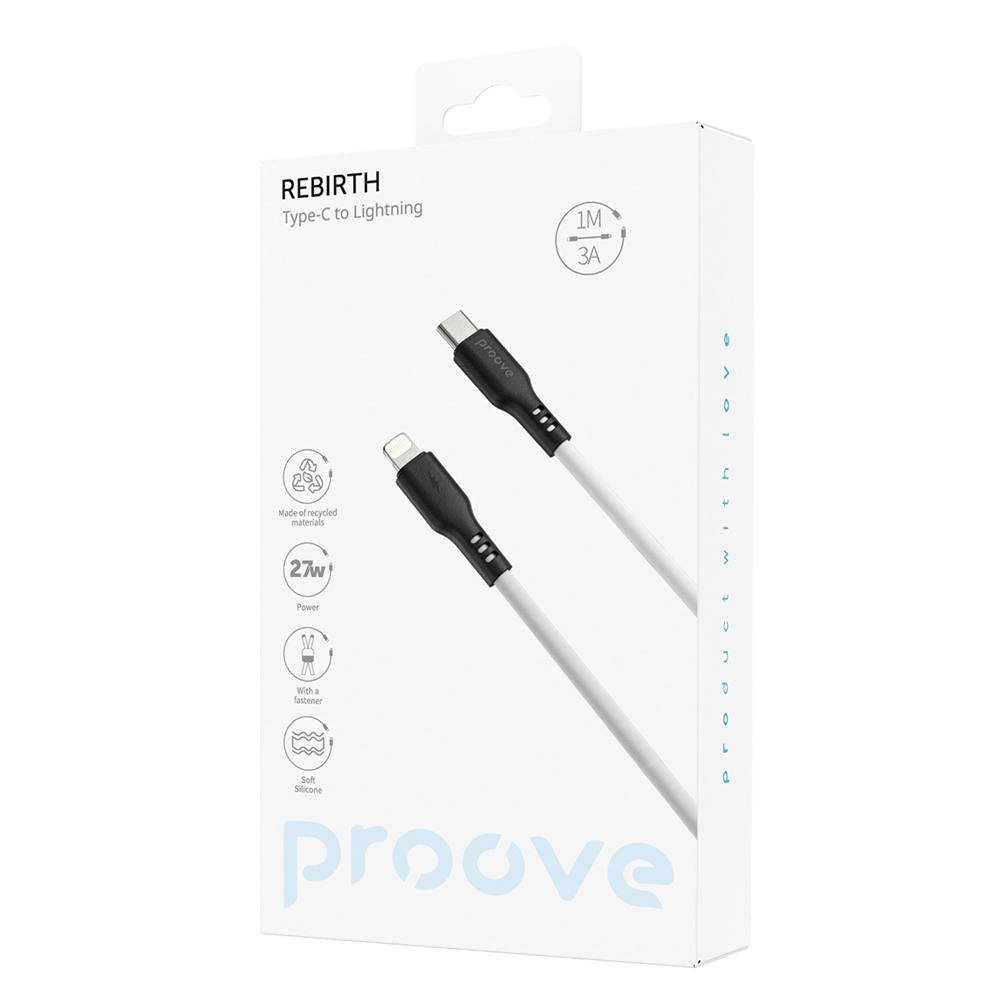 Proove kabel Rebirth Type-C do Lightning 27W (1m) bia�y / 2