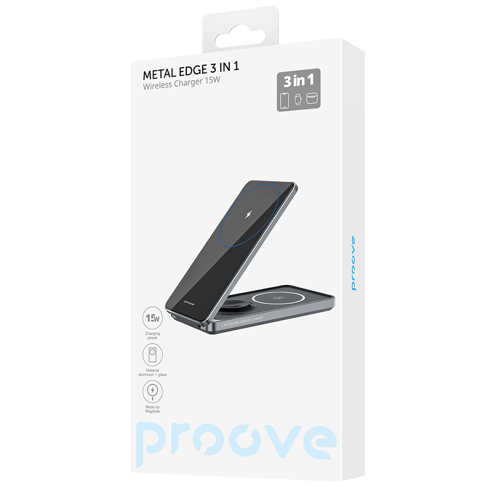 Proove �adowarka bezprzewodowa Metal Edge 3 w 1 szara / 5