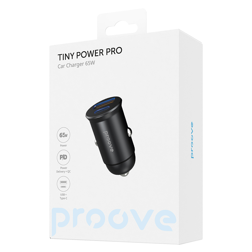 Proove �adowarka Samochodowa Tiny Power Pro 65W (Type-C + USB) czarna / 5