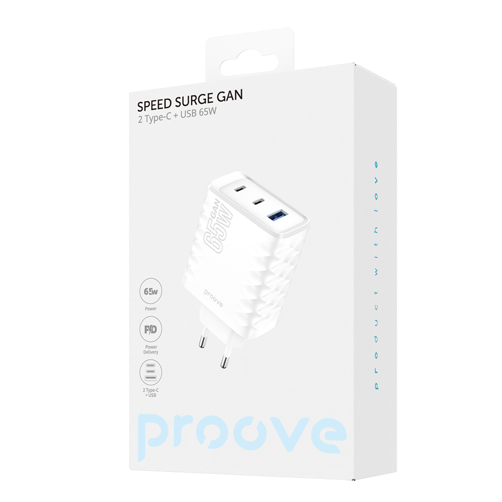 Proove �adowarka sieciowa Speed Surge Gan 65W bia�a / 2