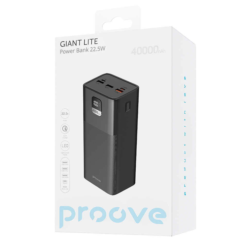 Proove power bank Giant Lite 22.5W 40000mAh czarny / 3