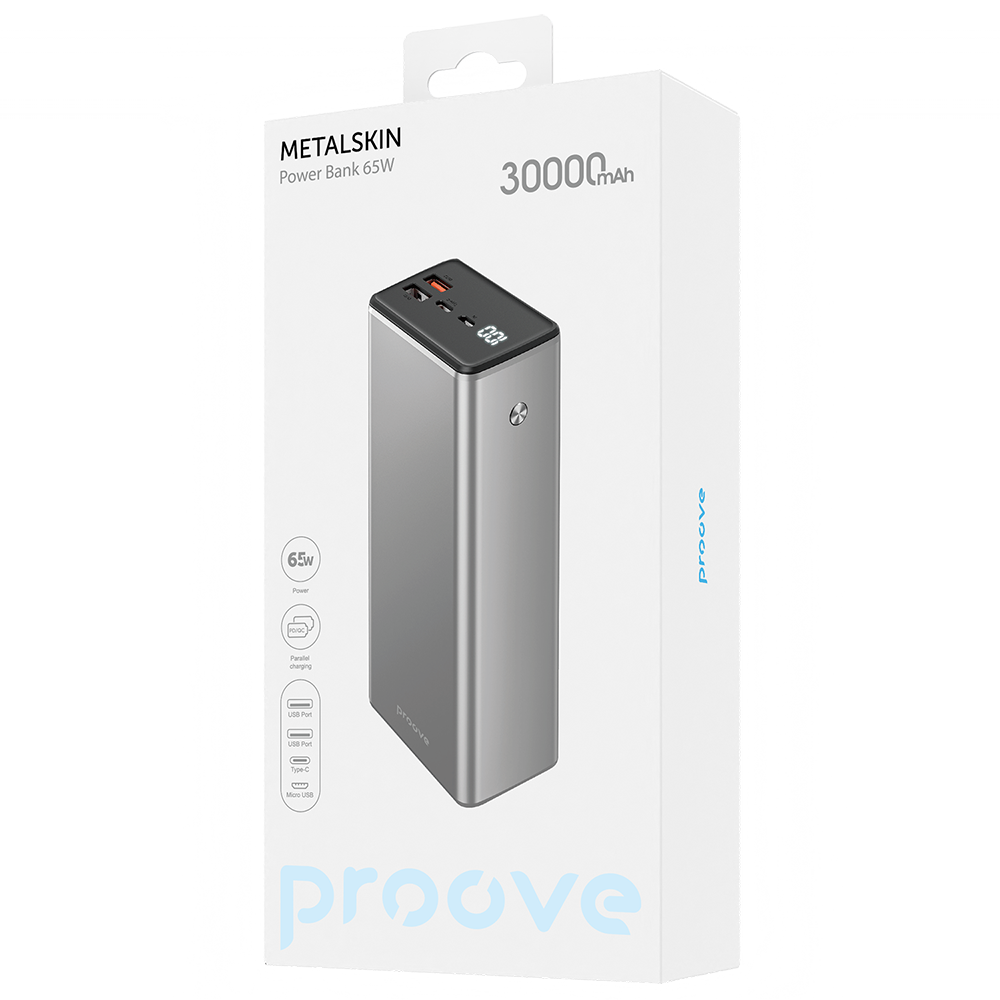Proove power bank MetalSkin 65W 30000mAh szary / 2