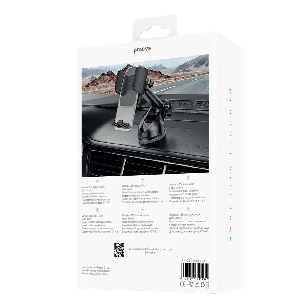 Proove Uchwyt Samochodowy Crystal Clamp Plus z Przyssawk� czarny / 3
