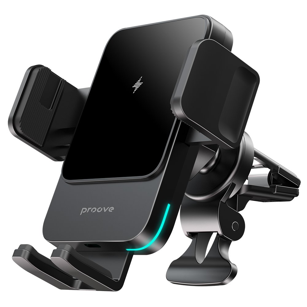 Proove Uchwyt Samochodowy z �adowaniem Bezprzewodowym Sonic 15W metaliczny szary