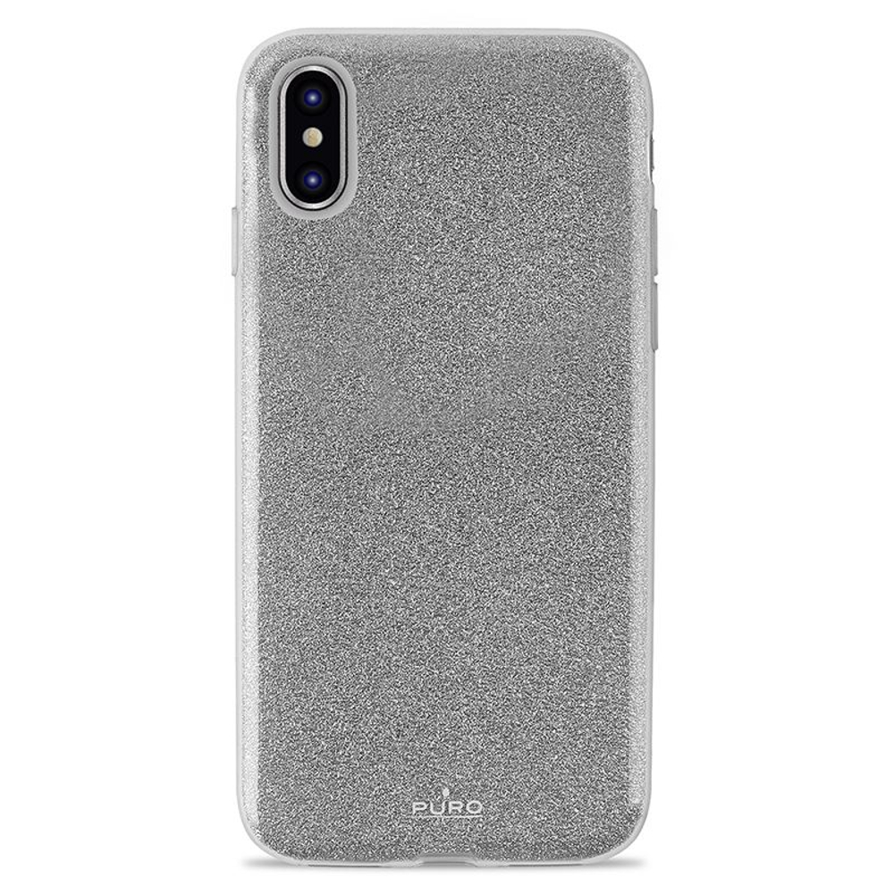 PURO etui Glitter Shine Cover srebrne Apple iPhone XS Max