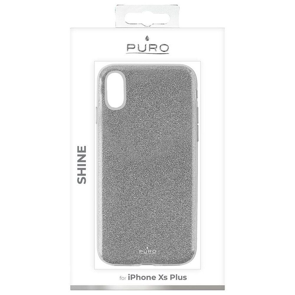 PURO etui Glitter Shine Cover srebrne Apple iPhone XS Max / 2