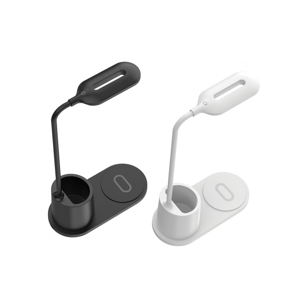 Rebeltec Lampka na biurko  z �adowark� indukcyjna QI  W600 10W High Speed bia�a / 2