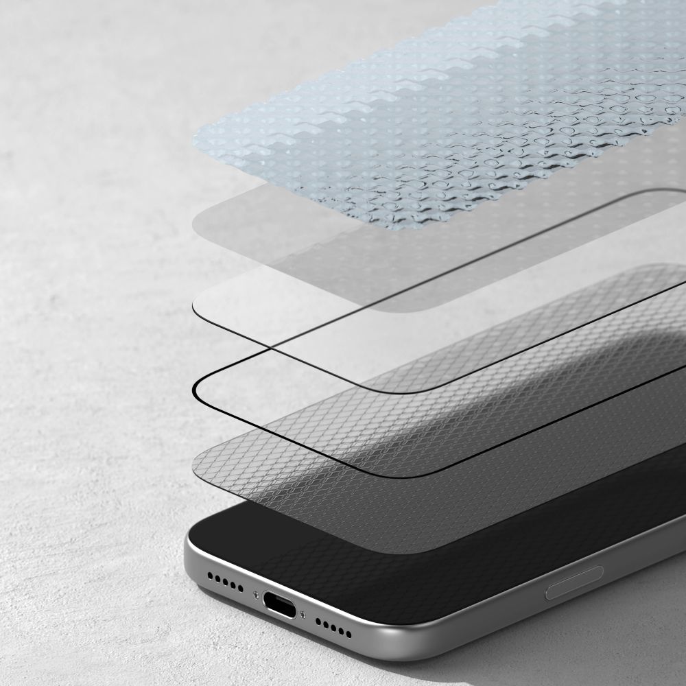 Ringke Easy Slide Anti Reflective Tempered Glass czarne Apple iPhone 17 Pro Max / 3