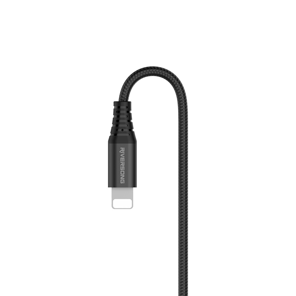 Riversong kabel Alpha S USB - Lightning 1,0m 2,4A czarny CL32 / 2
