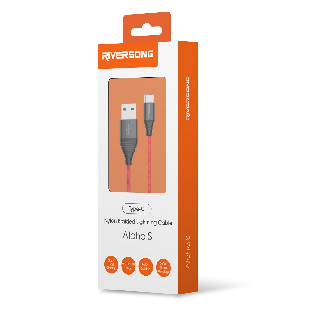 Riversong kabel Alpha S USB - USB-C 1,0m 2,4A czarny CT32 / 2