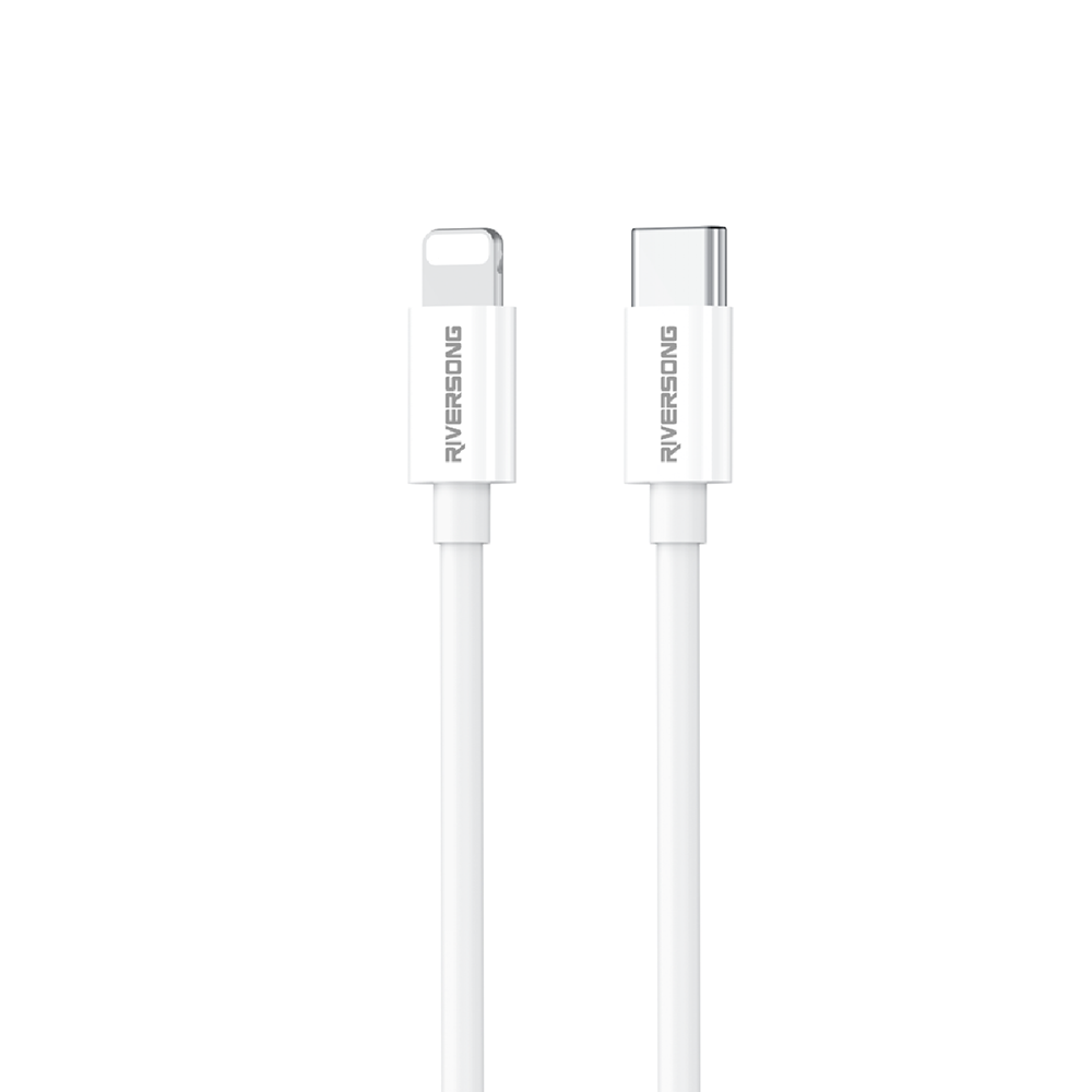 Riversong kabel Lotus 08 USB-C - Lightning 1,0m 3A jasny szary CL76 / 2