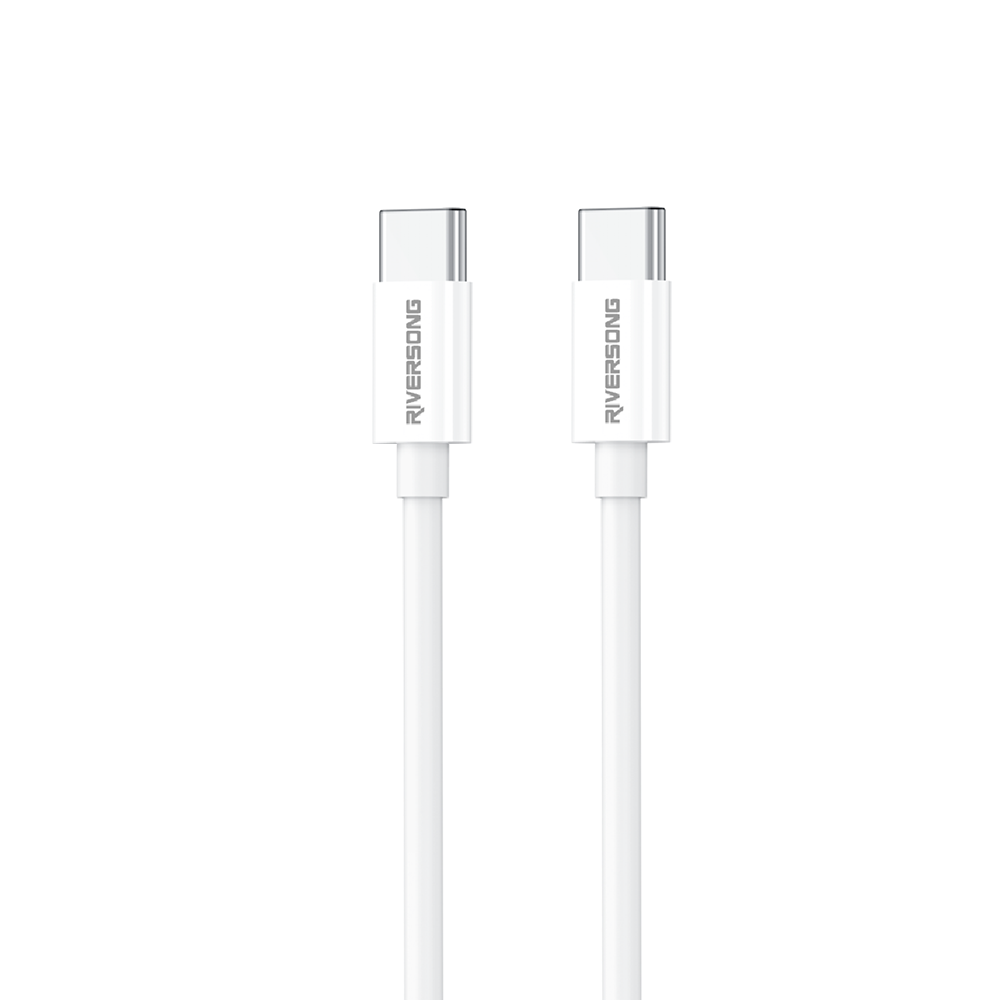 Riversong kabel Lotus 08 USB-C - USB-C 1,0m 3A jasny szary CT76 / 2