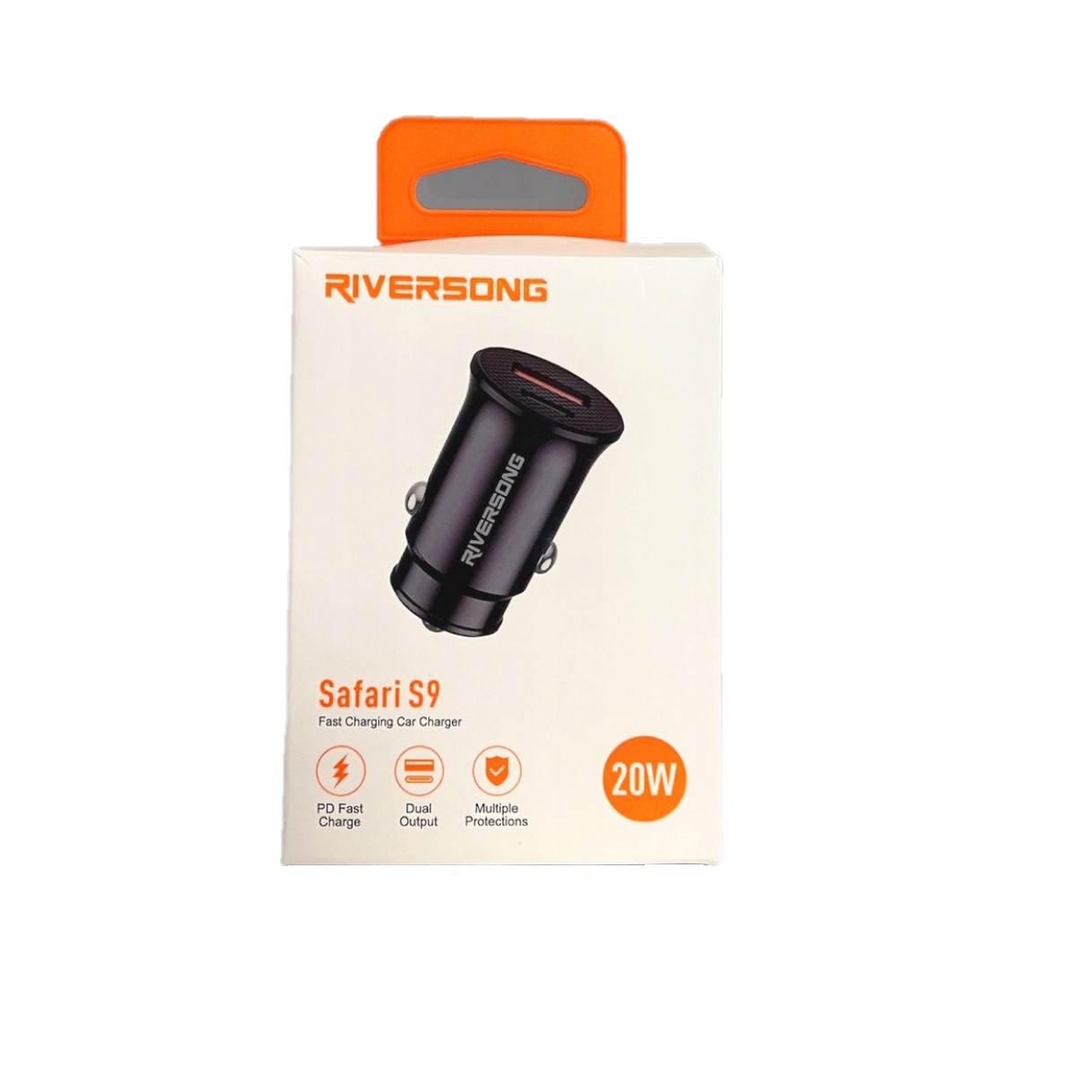 Riversong �adowarka samochodowa Safari�S9 1x USB 1x USB-C 20W czarna CC22 / 2